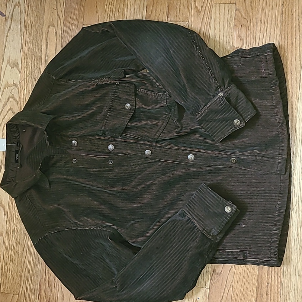 Mens small KAVU brown jacket snap up